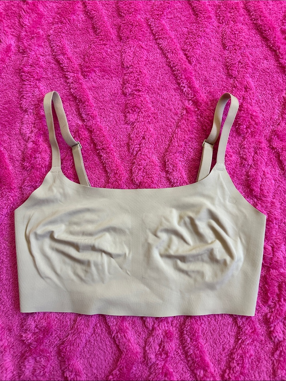 True & Co. Beige Seamless Bralette with Adjustable Straps